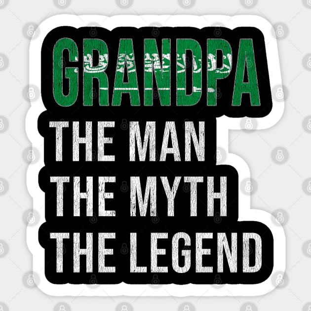 Grand Father Saudi Arabian Grandpa The Man The Myth The Legend - Gift for Saudi Arabian Dad With Roots From  Saudi Arabia Sticker by Country Flags